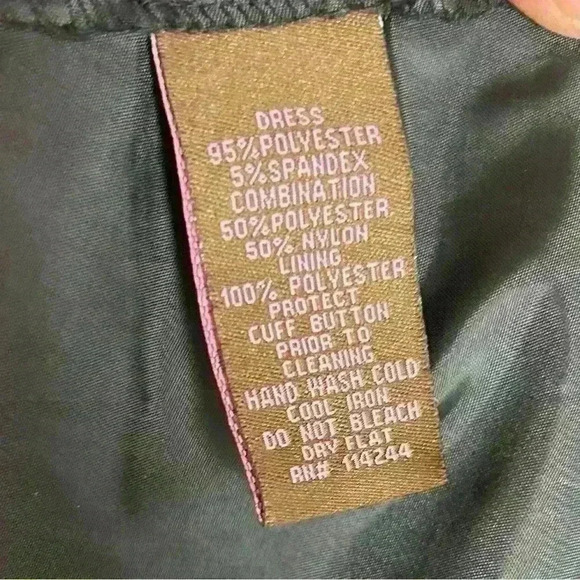 ELIZA J BLACK FIT & FLARE Cuff 3/4 Sleeves V Neck Ruched Waist Sz 14P - Picture 13 of 15